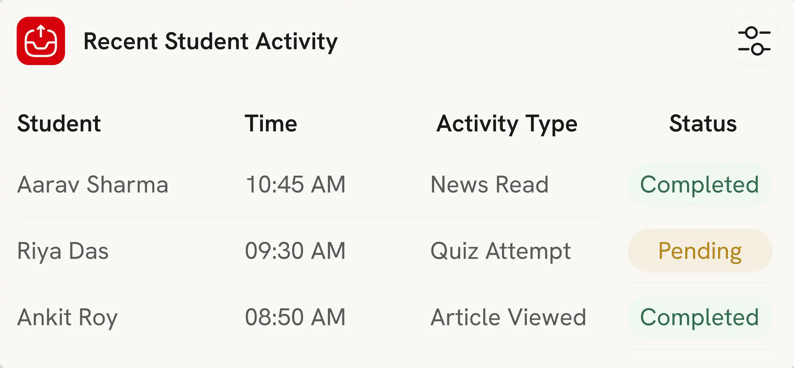 Real-Time Student Activity Tracking